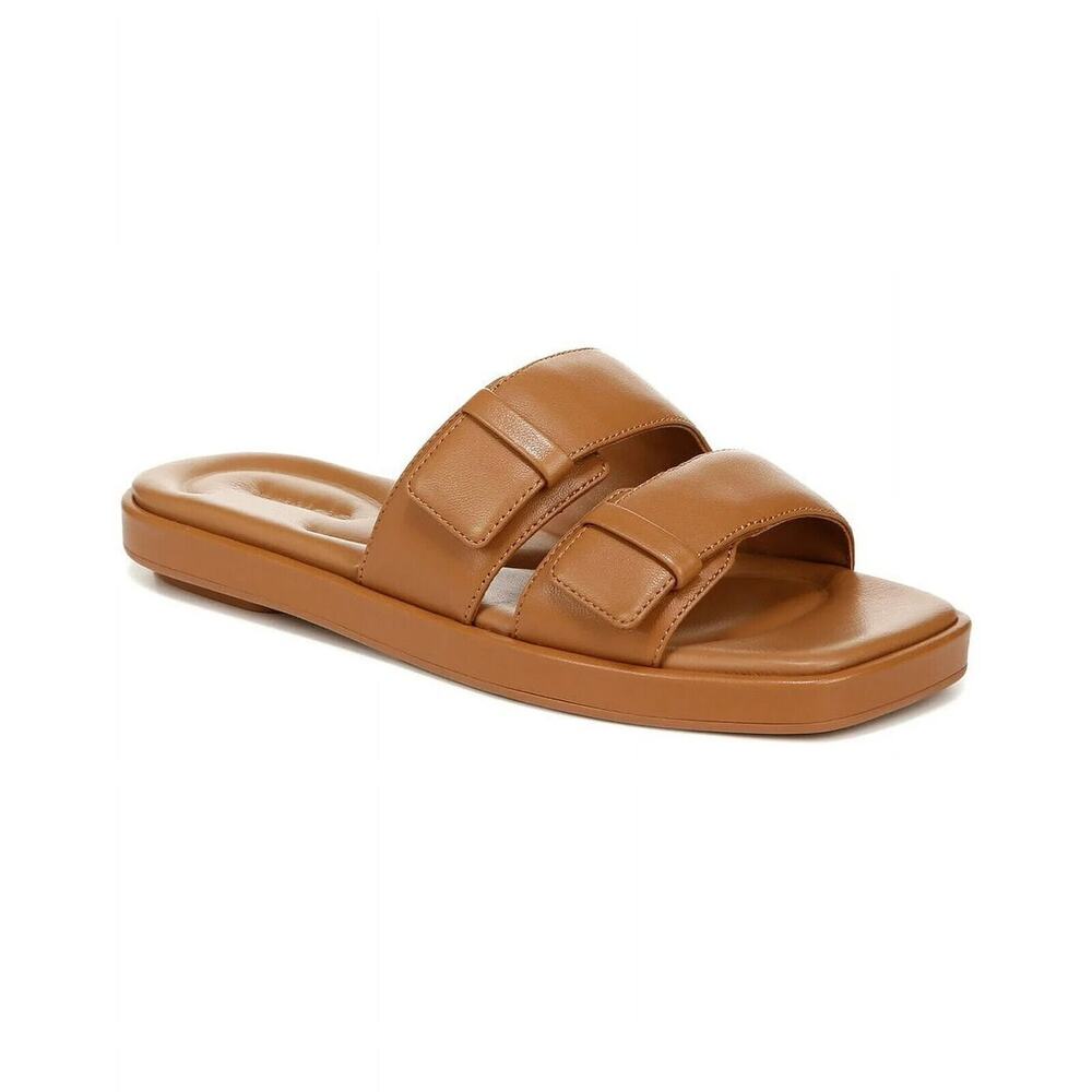 Vince Rhode Slides Women's US 9M Tan Leather Casual Open Toe Slip-On Sandals